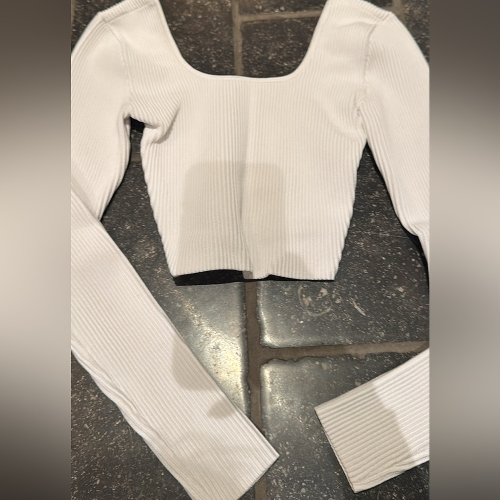 Babaton White Ribbed Bodysuit